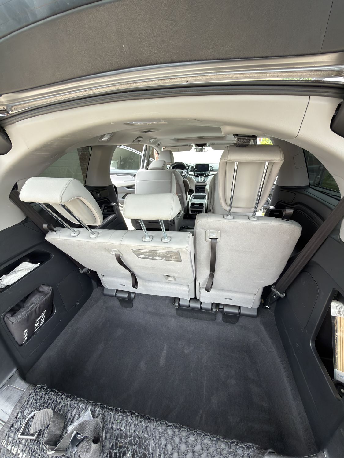 Honda Odyssey third row and cargo carpet after Aero Detailing interior clean